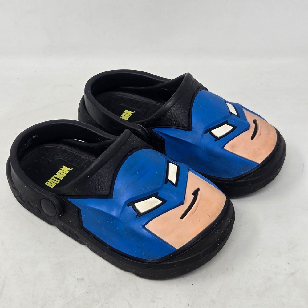 Batman Toddler‎ Boys Clogs Black Blue DC Comics Slip On Shoes Size 7-8